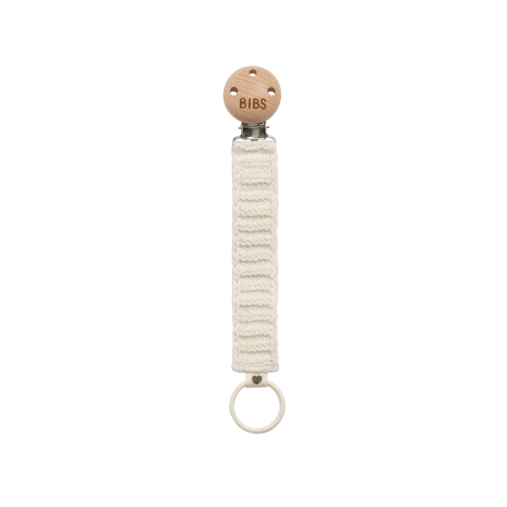 Bibs Attache-sucette Tricoté Ivory