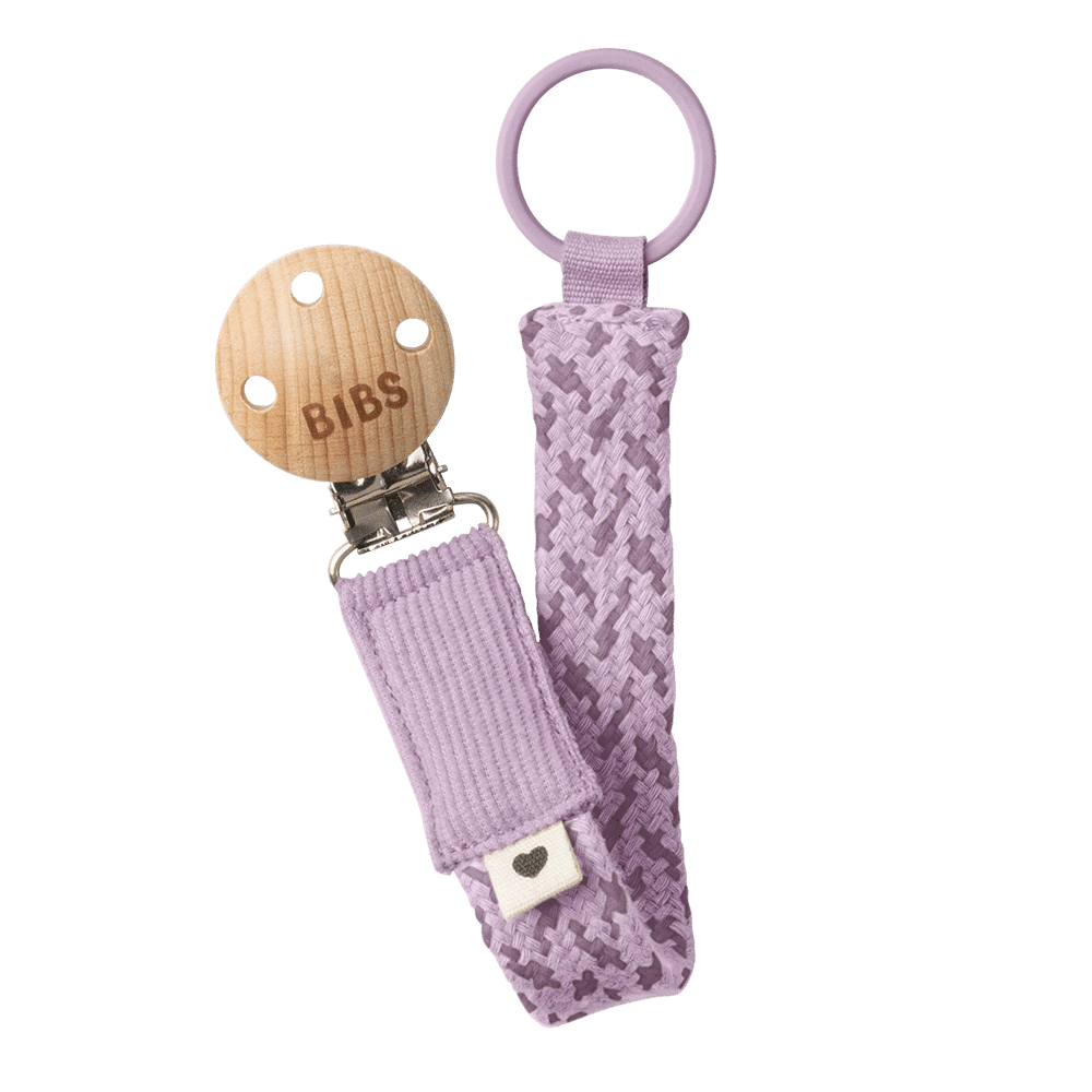 Bibs Attache-sucette Braided Violet Sky/Mauve
