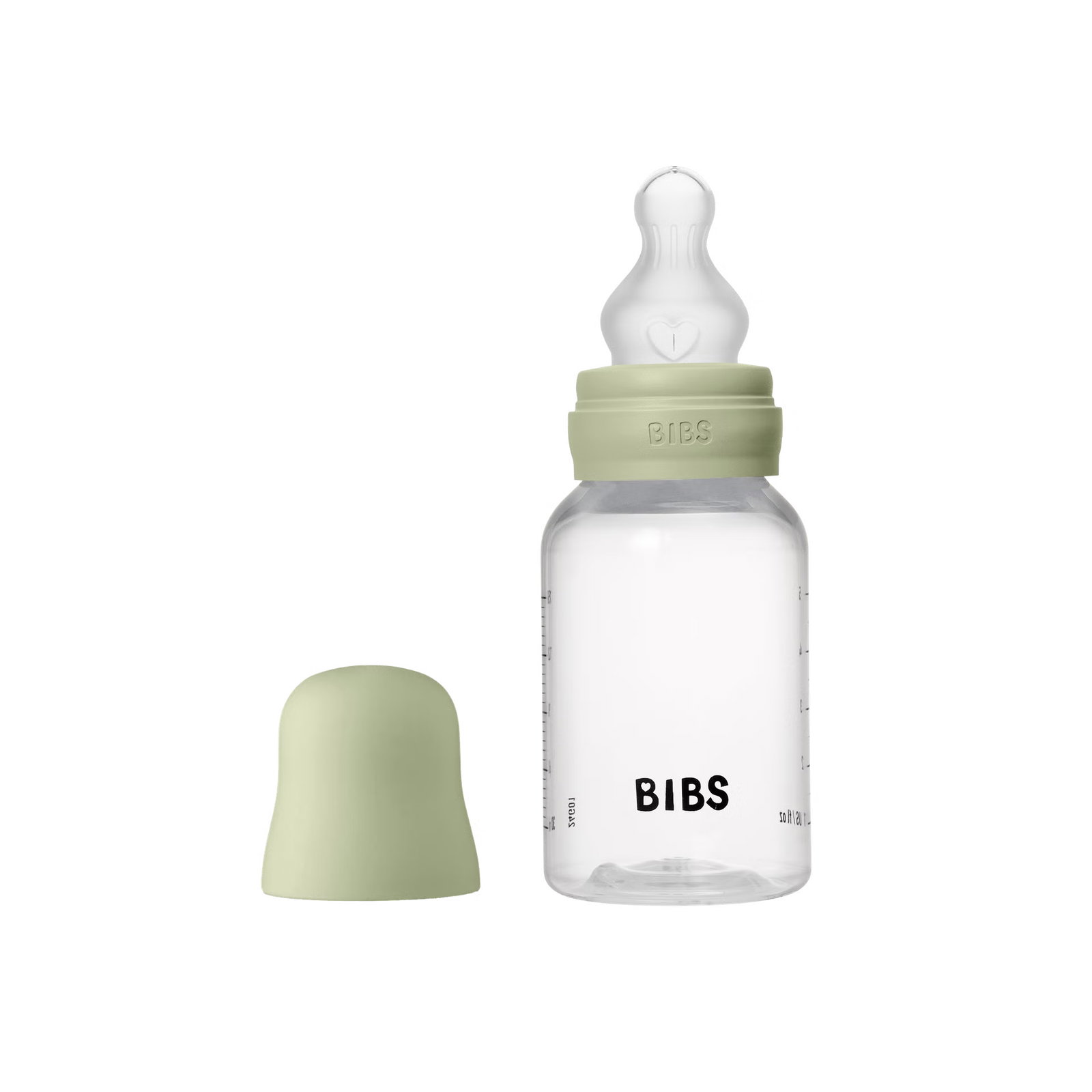 Bibs Biberon rond en plastique avec tétine en silicone à débit lent 150ml – Sauge