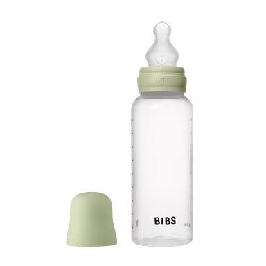Bibs Biberon rond en plastique avec tétine en silicone débit moyen 270ml – Sauge