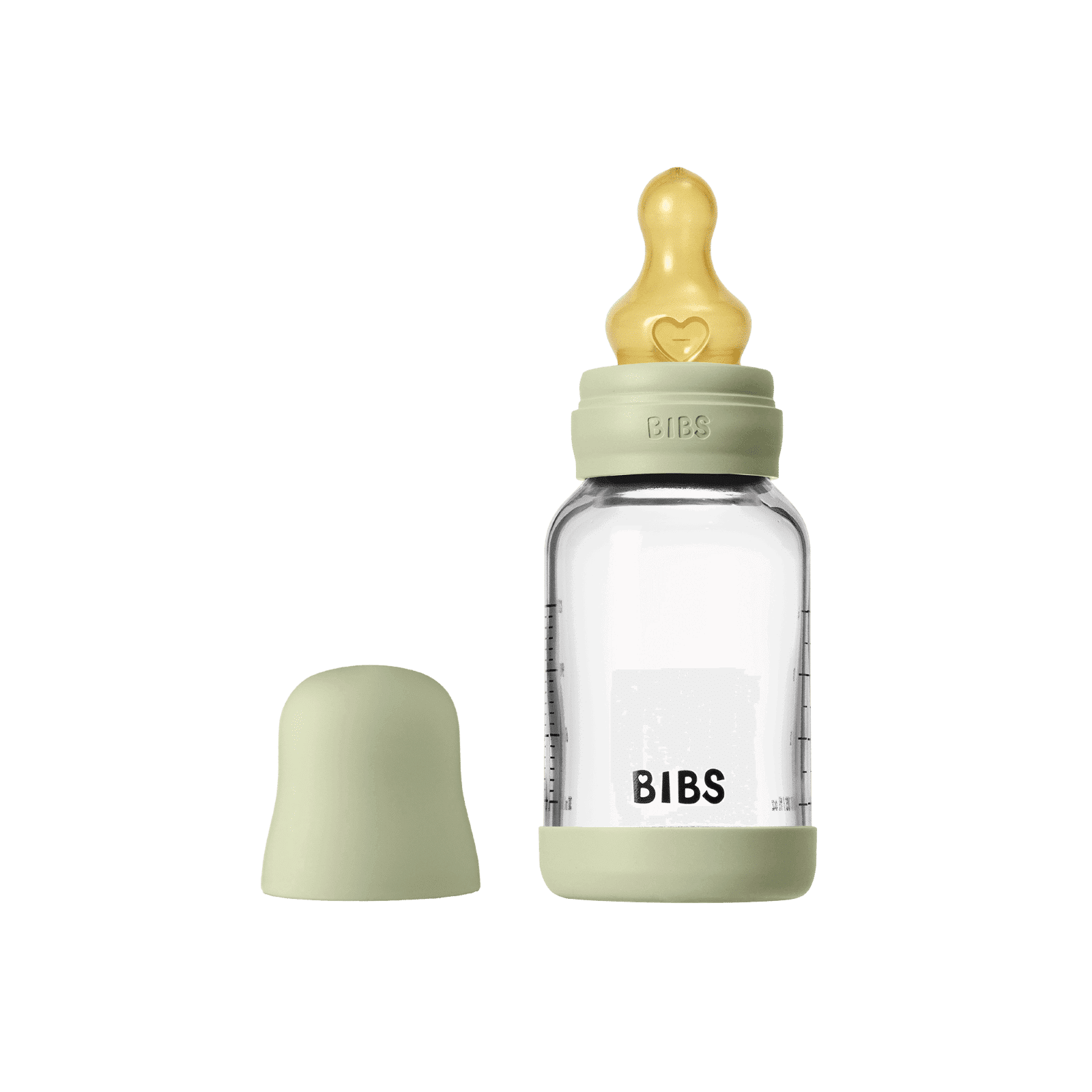 Bibs Biberon en verre rond avec tétine en latex à débit lent 120ml – Sauge