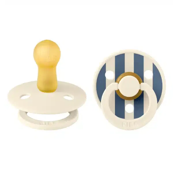 Bibs Lot de 2 Sucettes Ronde Studio Bleu Beige 0–6 mois