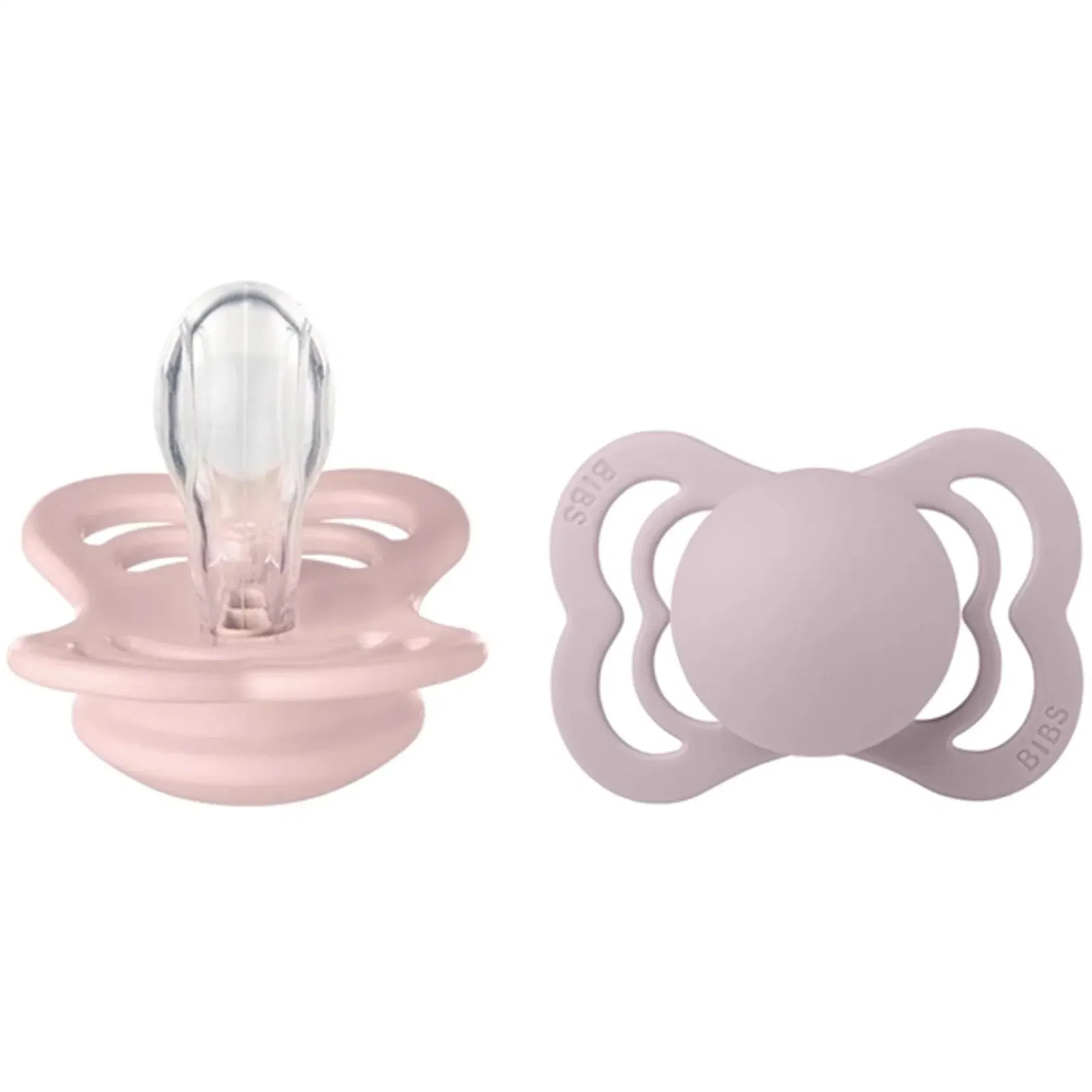 Bibs Lot de 2 Sucettes Supreme Symétrique Silicone Blossom / Dusky Lilac 0-6 mois