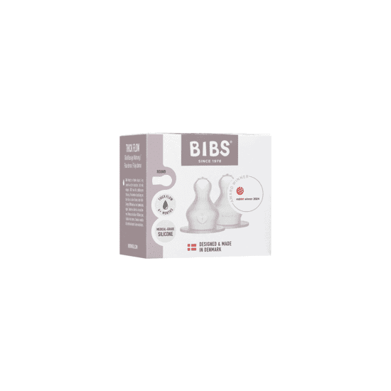 Bibs Lot de 2 tétines rondes en silicone à débit lent pour biberons 6mois+