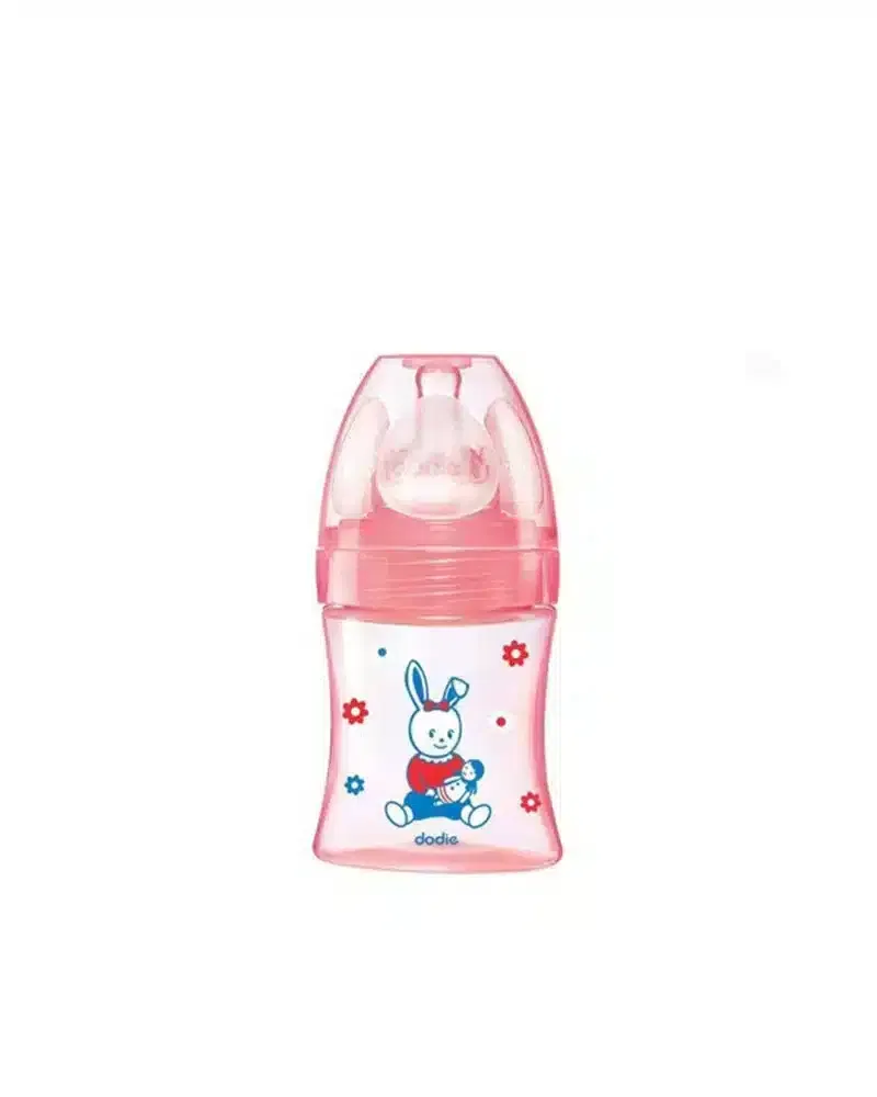 Dodie Biberon anti-colique avec Tétine ronde 3 vitesses 150ml Rouge