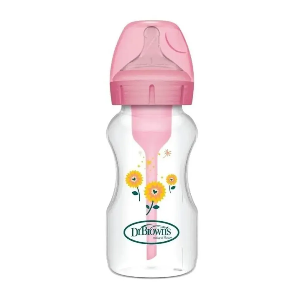 Dr. Brown’s Biberon Anti-Colique Options+ Col Large 270ml – Rose