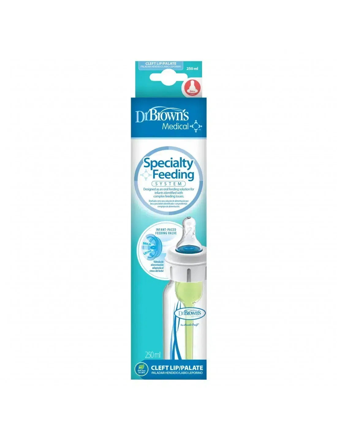 Dr. Brown’s Biberon Medical – Système de Nutrition Spécialisé (Cleft Lip/Palate) – 250ml