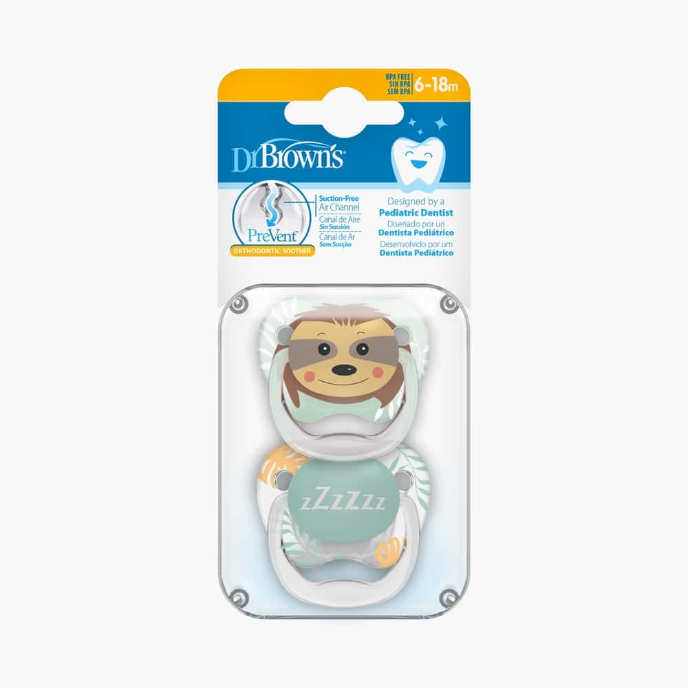 Dr.Brown’s Lot de 2 sucettes PreVent Animal/Zzzz 6-18mois