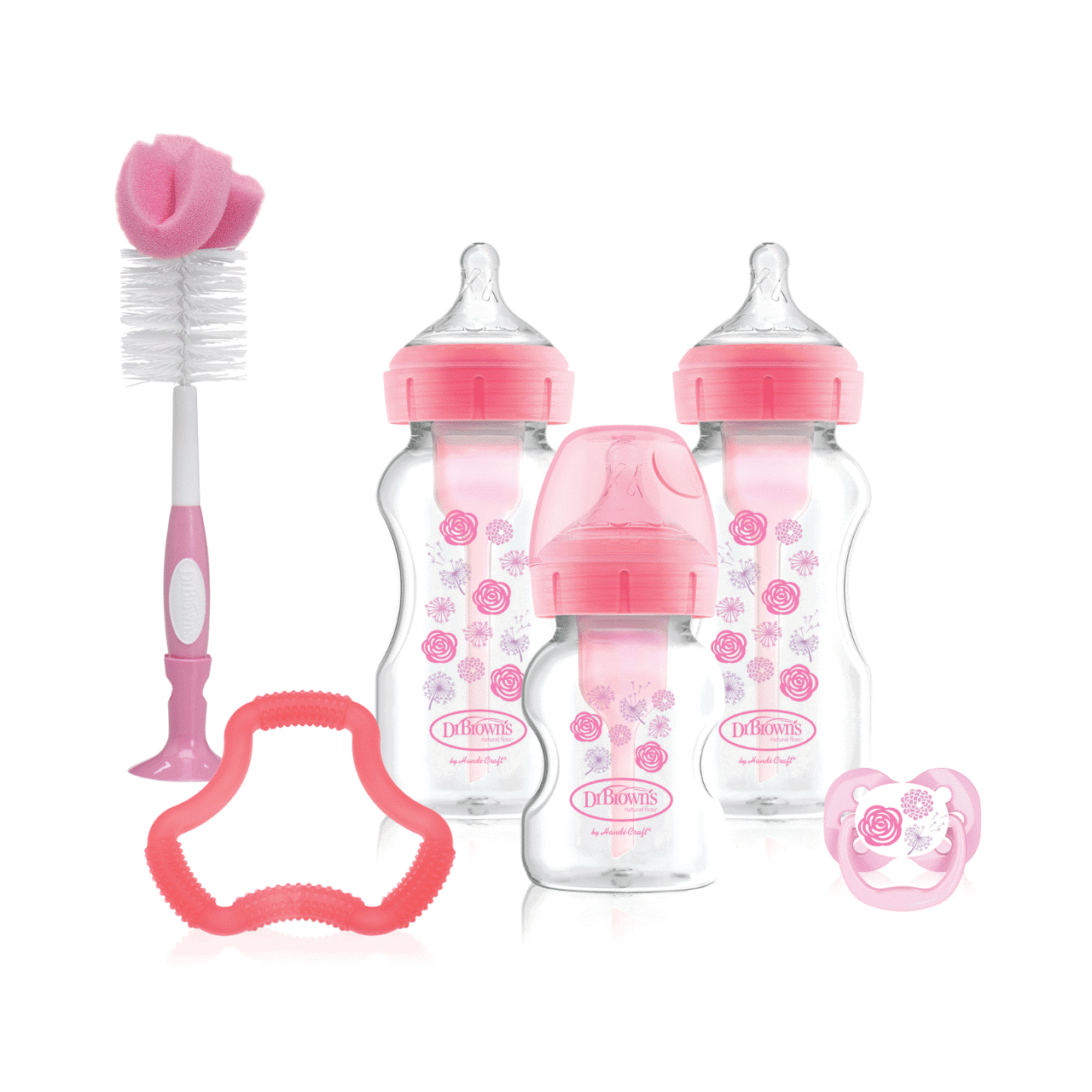Dr. Brown’s Pack cadeau Anti-colique à Col large – Rose