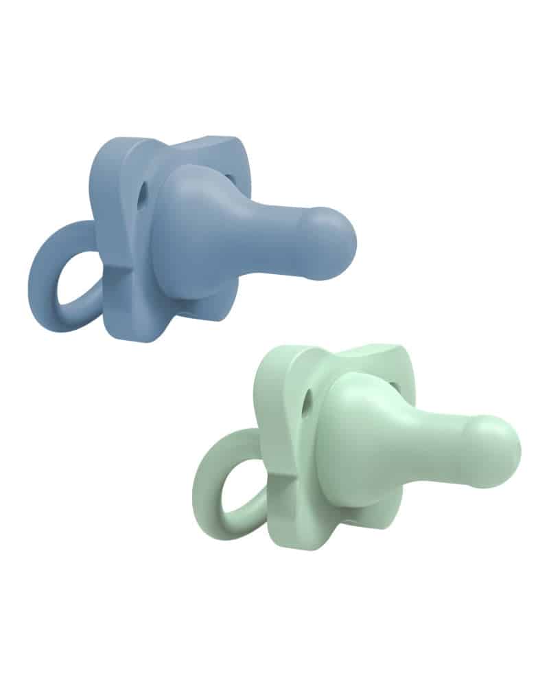 Dr. Brown’s Pack de 2 Sucettes en Silicone HappyPaci 0-6M – Bleu & Vert