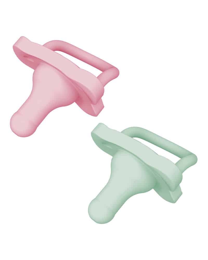 Dr. Brown’s Pack de 2 Sucettes en Silicone HappyPaci 0-6M – Rose & Vert