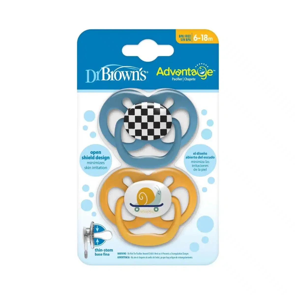 Dr. Brown’s Lot de 2 Sucettes 0-6 Mois – Garçon