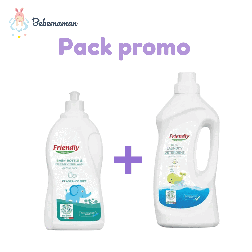 Liquide Vaisselle Nettoyant Pour Biberons 750 ml + Organic Liquide Lessive Lavande 1L