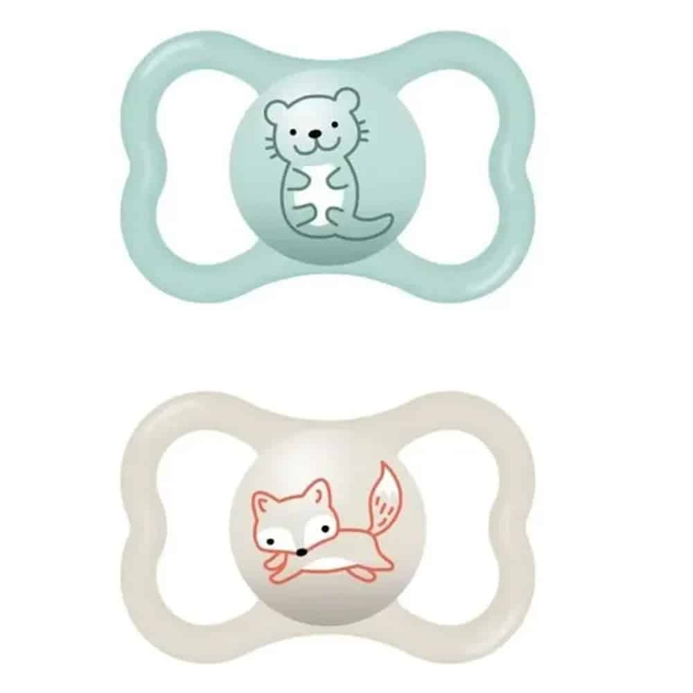 Mam 2 Sucettes Mini Air 6+ mois Bleu clair/Beige