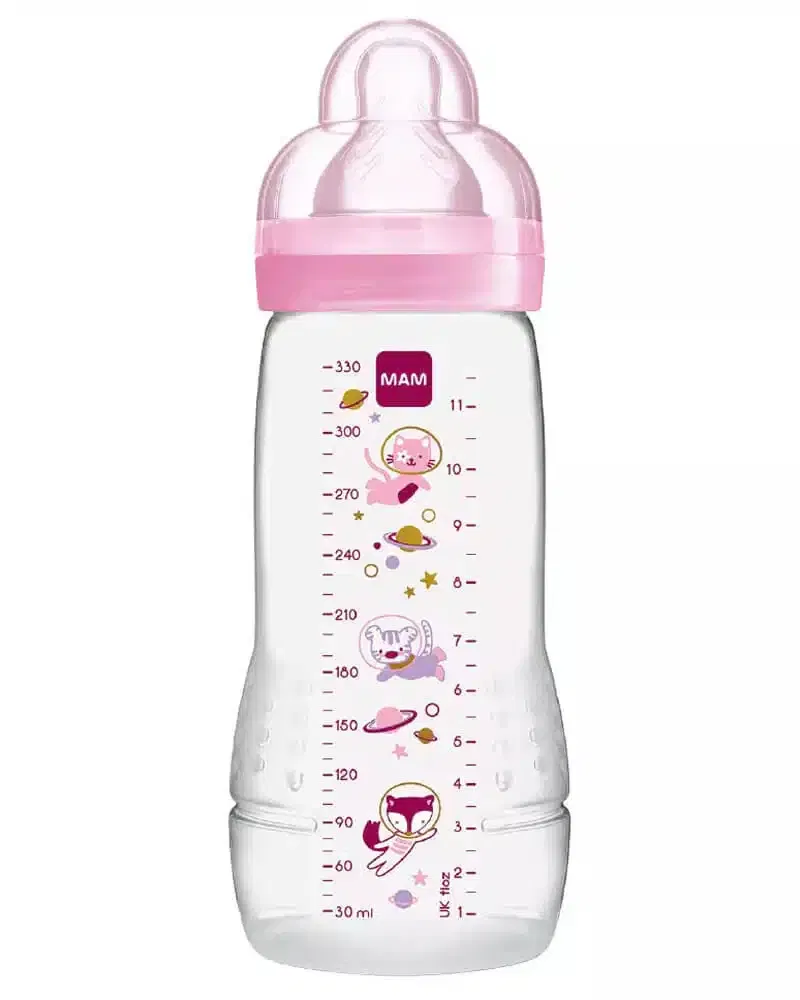 Mam Biberon Easy Active 2ème âge 4mois+ 330ml Rose