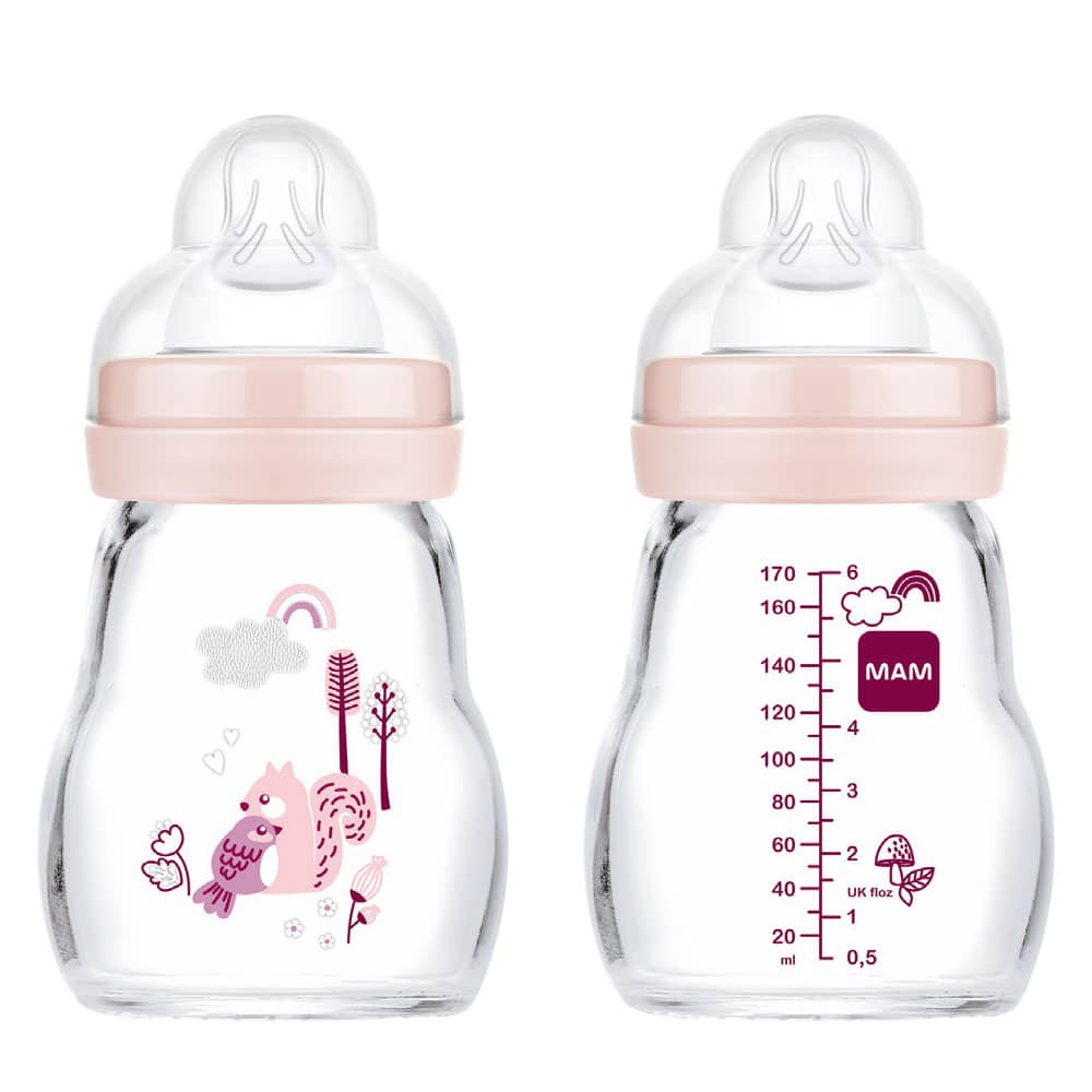 Mam Biberon en Verre Feel Good 170ml Rose