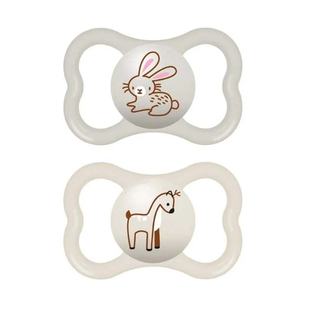 Mam Lot de 2 Sucettes Mini Air 6mois+ Lapin Beige
