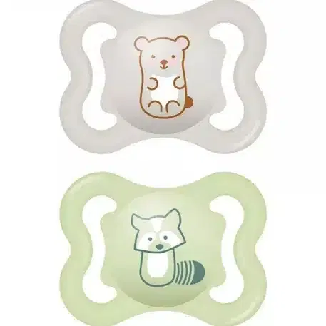 Mam sucettes Lot 2 sucettes Mini Air 0-6 mois Vert/Gris