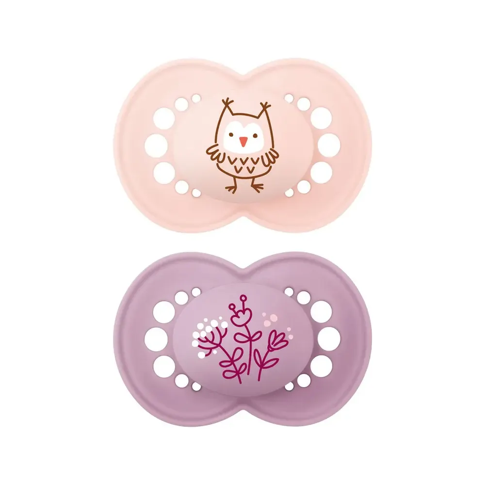 Mam Lot de 2 Sucettes Original 6mois+Rose/Mauve