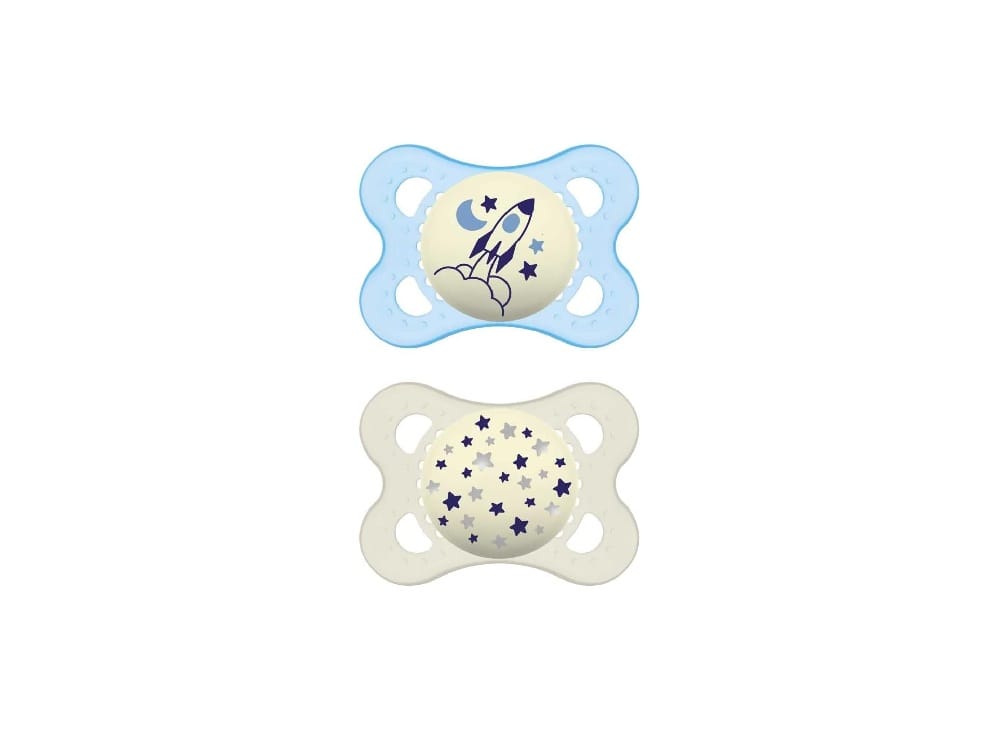 Mam Lot de 2 Sucettes Original Nuit 0-6mois Garçon