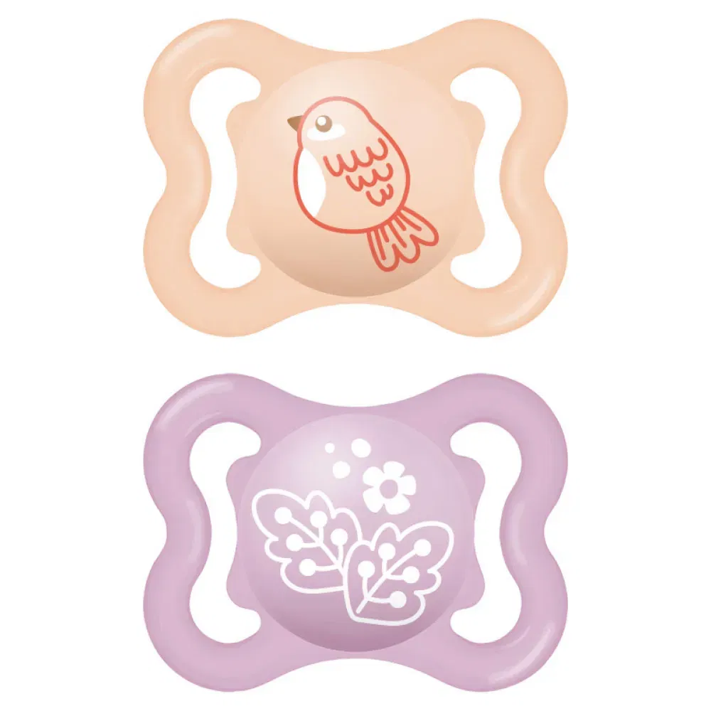 Mam Lot de 2 Sucettes Mini Air 0-6mois Oiseau-Fleur