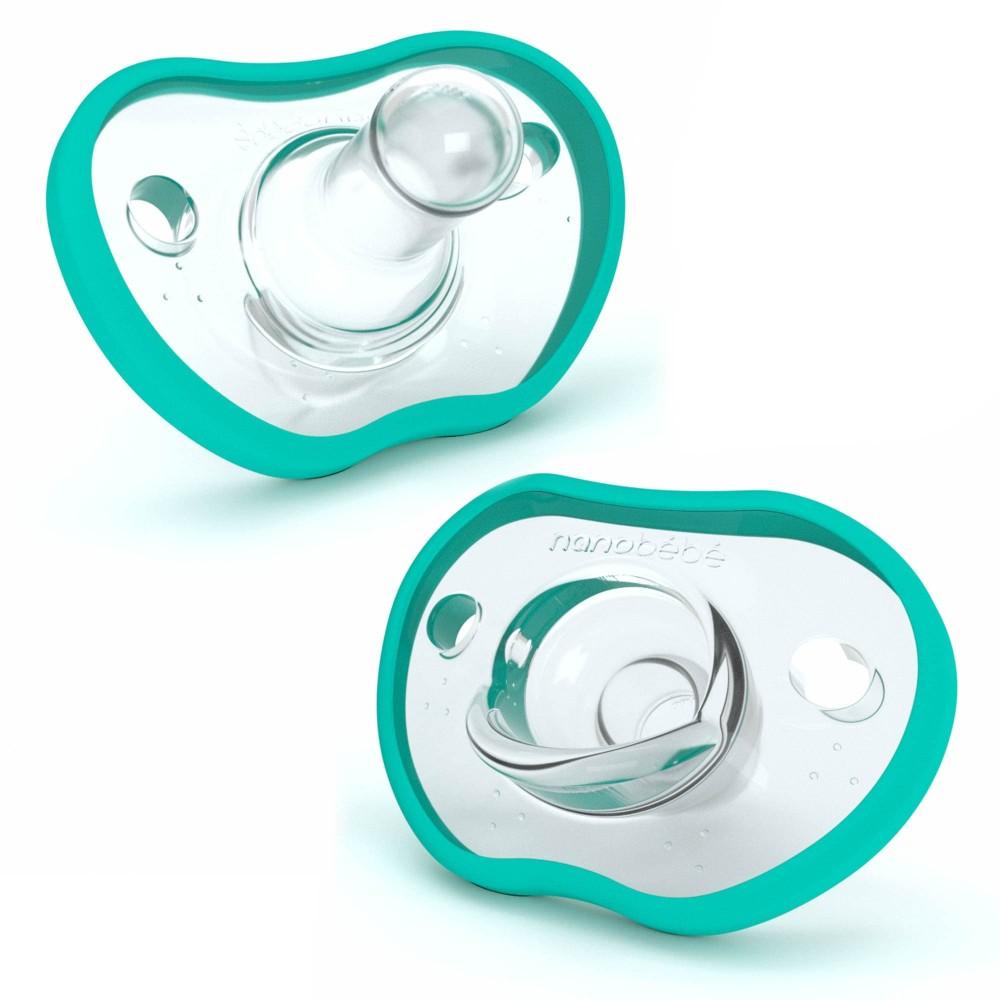 Nanobebe 2 sucettes Silicone Flexy 0-3 mois Turquoise