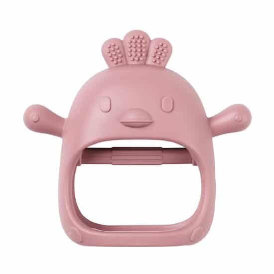Nattou Moufle de dentition silicone Vieux Rose