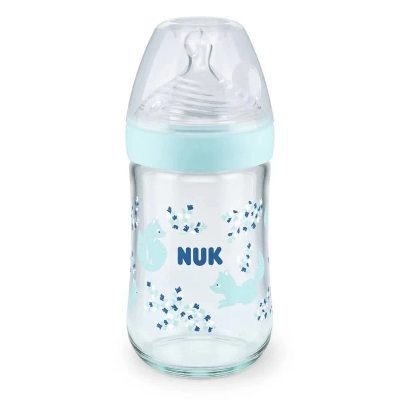 Nuk Biberon Nature Sense en Verre 240 ml – Bleu
