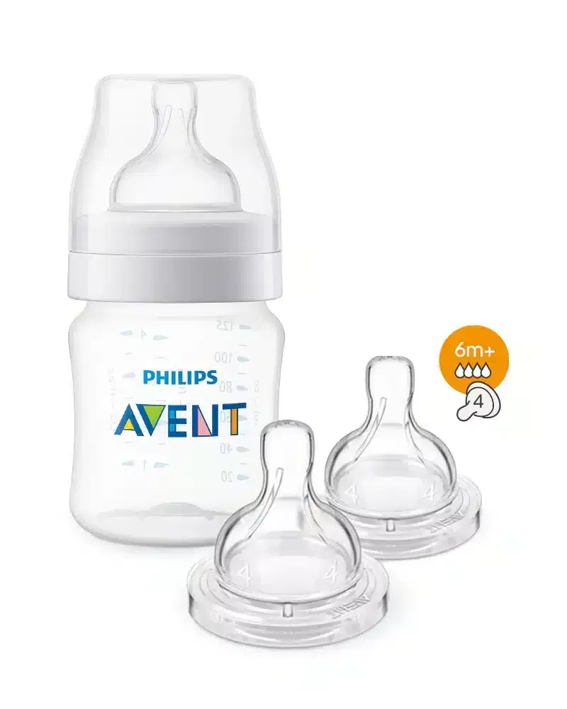 Philips Avent Biberon Anti-colic 125 ml = 2 Tétines Anti-Colic 6m+ Offertes