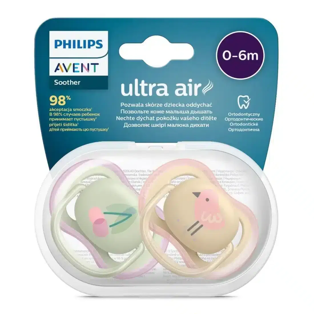 Philips Avent Sucette ultra air 0-6 mois Fille