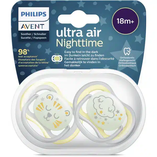 Philips Avent Sucette ultra air night 18mois+
