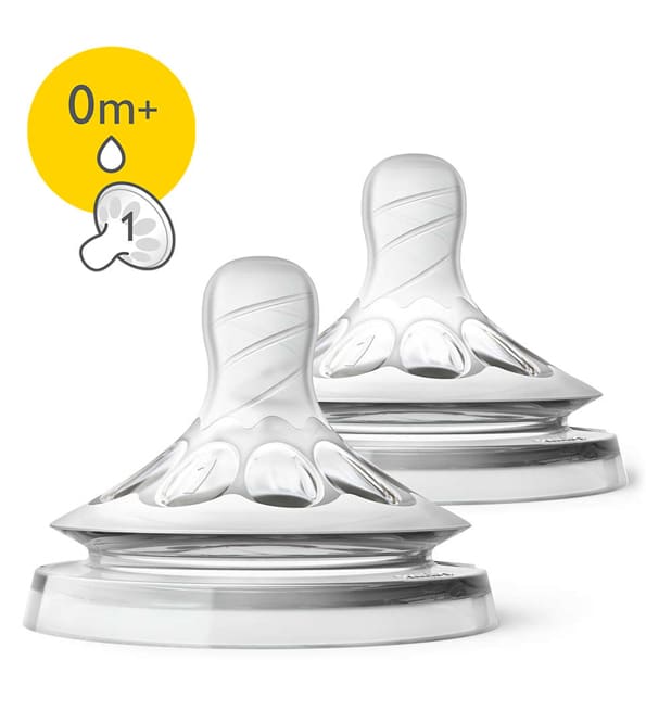 Philips Avent Lot de 2 Tétines Natural 0mois+ (Débit Nouveau né)