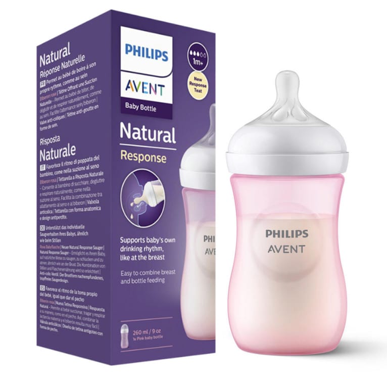 Philips Avent Biberon Natural Réponse Rose 260ml