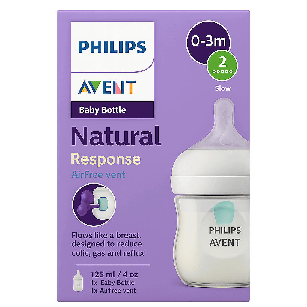 Philips Avent Biberon natural response 125ml – Biberon avec valve AirFree 0-3 mois
