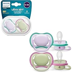 Philips Avent Lot de 2 Sucettes Ultra AIR 0-6 mois Vert-Mauve