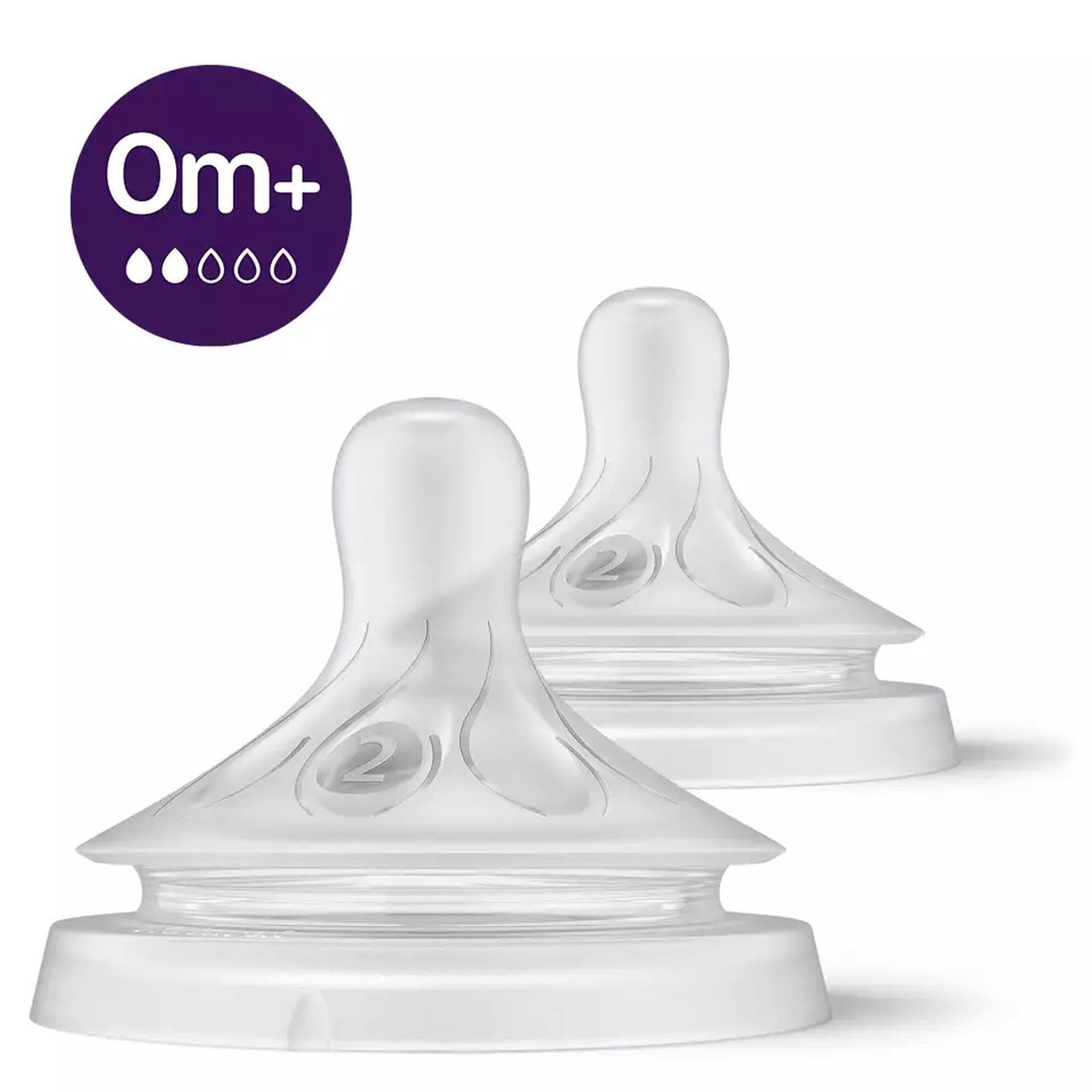 Philips Avent Lot de 2 tétines Natural 3.0 – 0 mois+ débit nouveau né