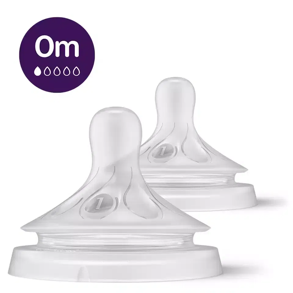 Philips Avent Lot de 2 tétines Natural 3.0 – 0 mois débit nouveau nés