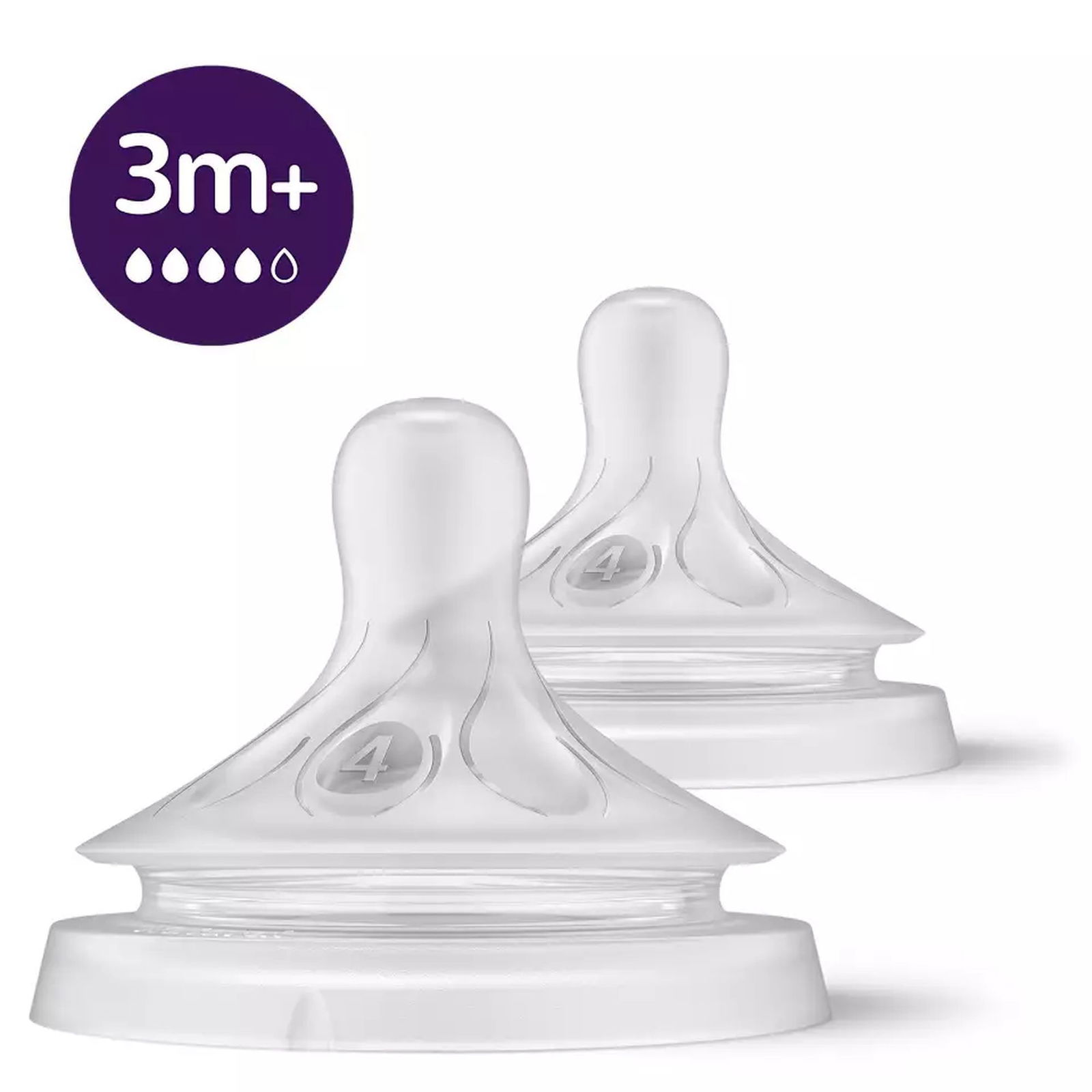 Philips Avent Lot de 2 tétines Natural Response 3 mois+ débit moyen