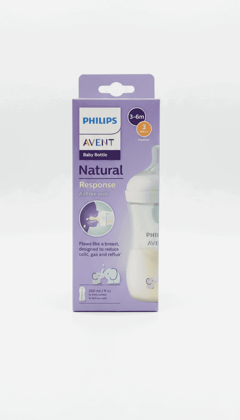 Philips Avent Biberon Natural Response 260ml – Biberon avec valve AirFree Elephant
