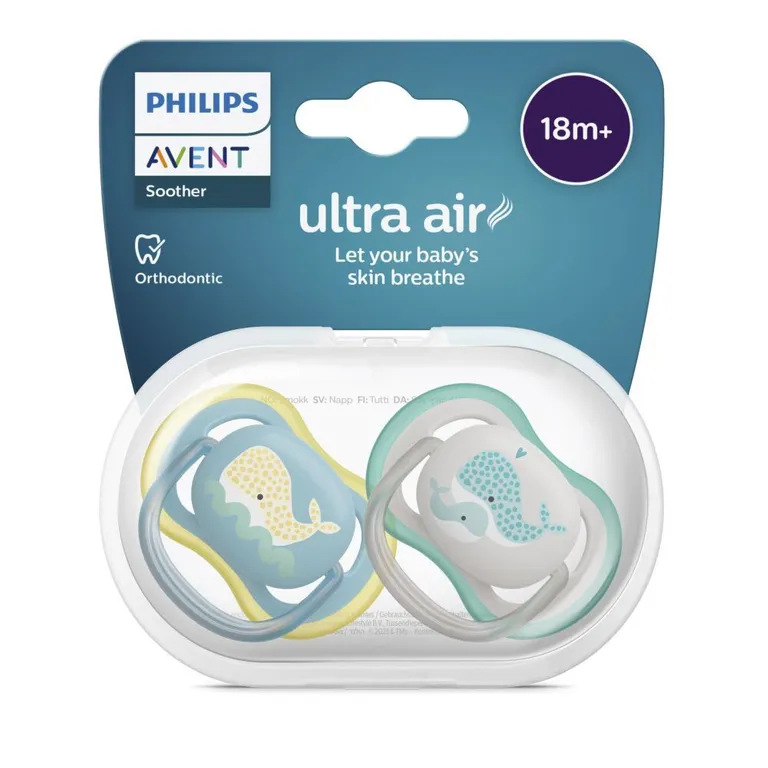 Philips Avent Sucette Ultra Air 18 mois+ Baleine