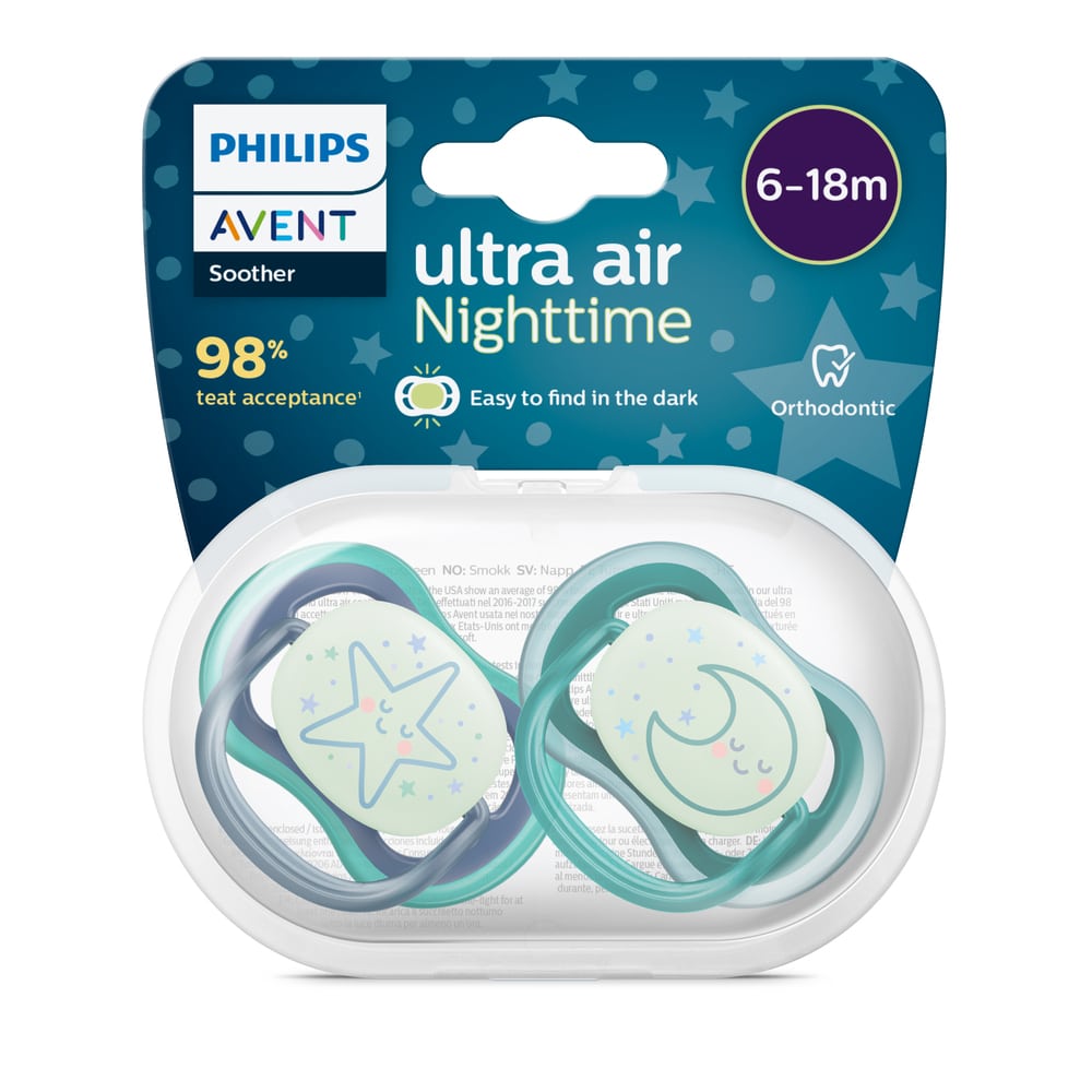 Philips Avent Sucette Ultra Air Night 6-18m Garçon