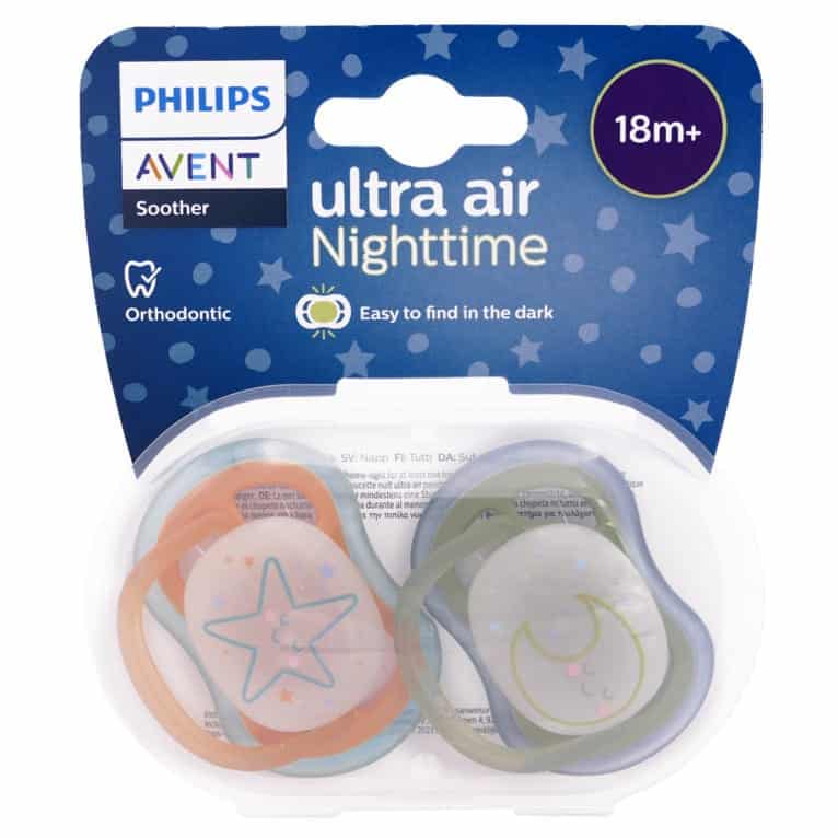 Philips Avent Sucette ultra air Nighttime 18mois+
