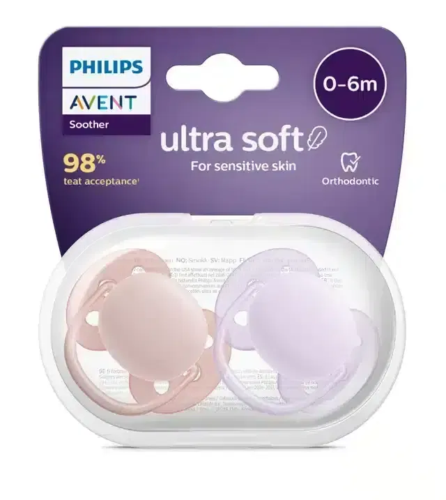 Philips Avent Sucette Ultra Soft 0-6 mois Mauve