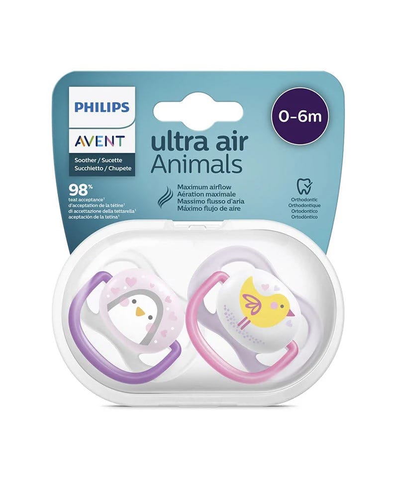 Philips Avent sucettes Ultra Air Happy Animals 0-6 mois Fille