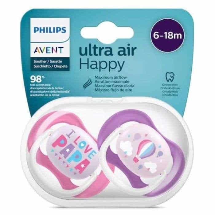 Philips Avent sucettes Ultra Air Happy 6-18 mois Fille