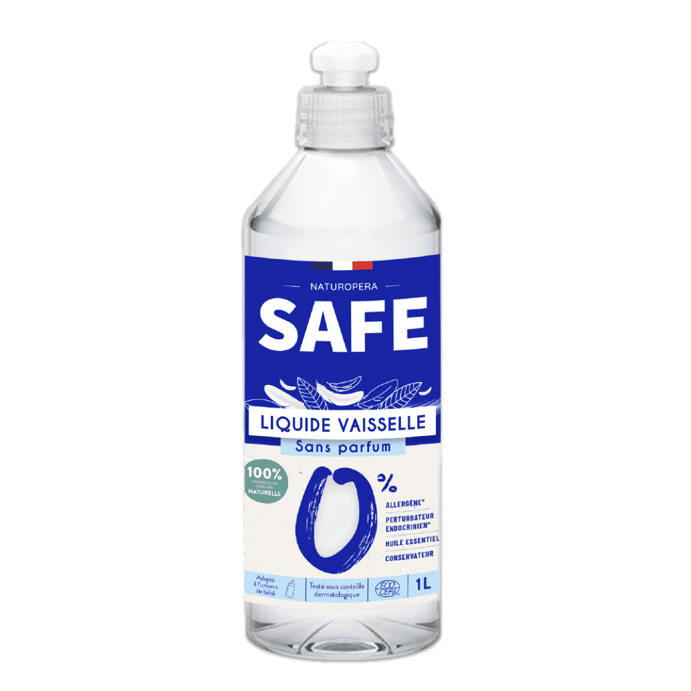 SAFE Liquide Vaisselle – Sans Allergènes, Sans Parfum 1L