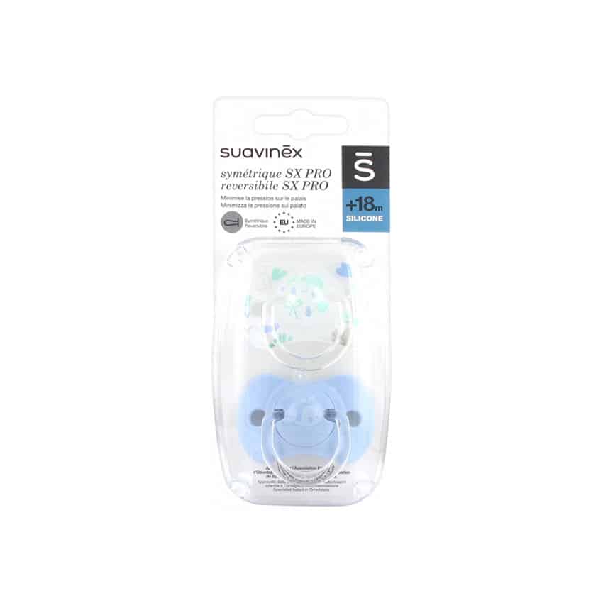 Suavinex 2 sucettes Symétriques SX Pro 18mois+ Bleu pastel