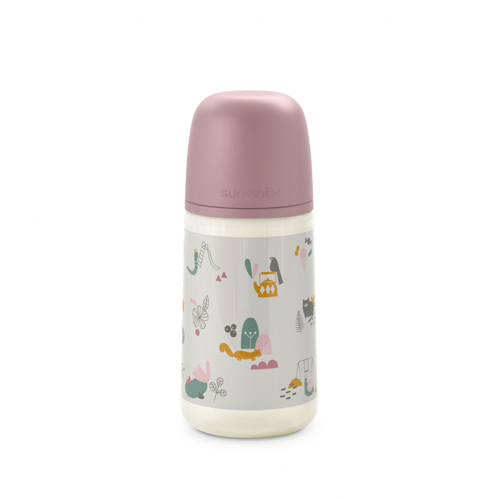 Suavinex Biberon avec tétine symétrique SX pro M 270ml – A walk in the parc Rose