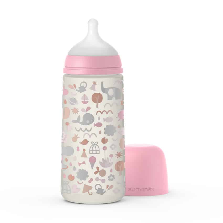 Suavinex Biberon avec tétine symétrique SX Pro M 270 ml – Rose