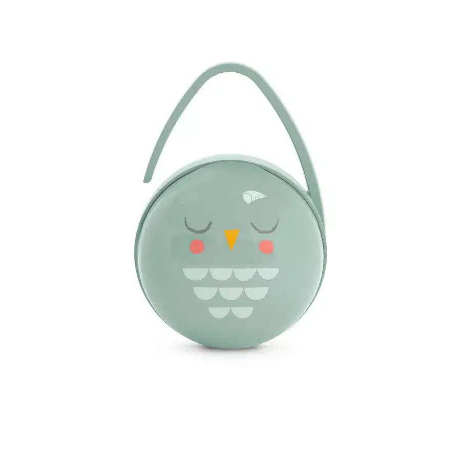 Suavinex Boite à sucettes Duo Attache-tétine Hibou Vert